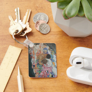 Death and Life by Gustav Klimt Vintage Art Nouveau Key Ring