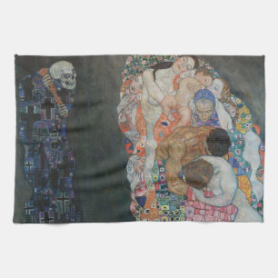 Death and Life by Gustav Klimt Vintage Art Nouveau Tea Towel