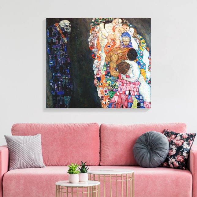 Death and Life | Gustav Klimt | Canvas Print (Insitu(LivingRoom))