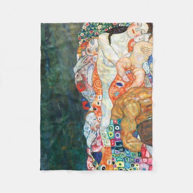 Death And Life Gustav Klimt Fleece Blanket (Front)
