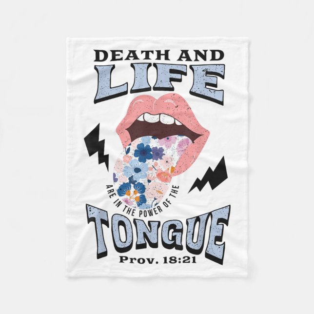 Death And Life Tongue Christian  Fleece Blanket (Front)