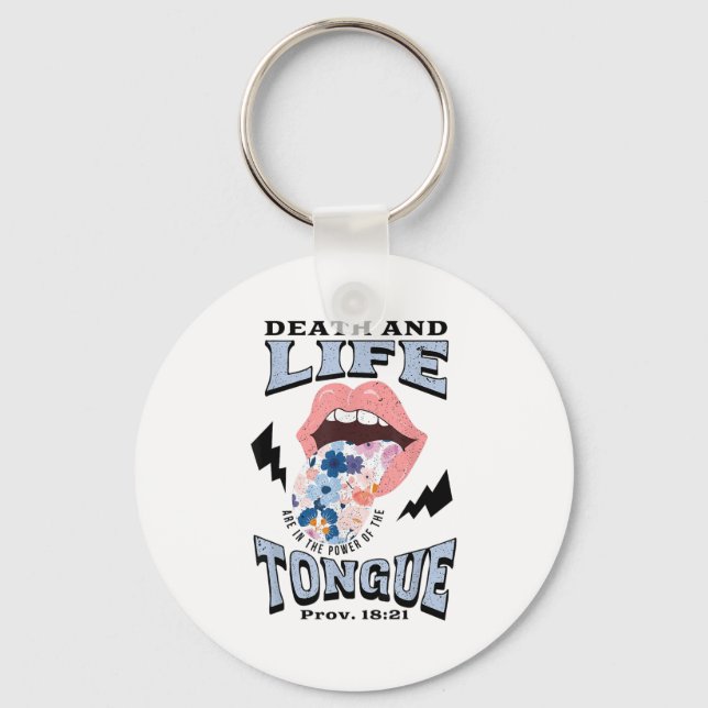 Death And Life Tongue Christian  Key Ring (Front)