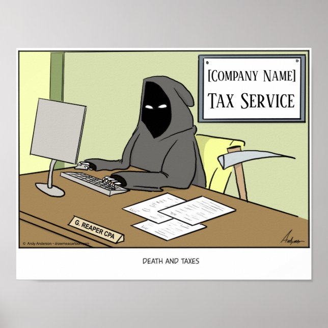 Death and Taxes personalised poster (Front)