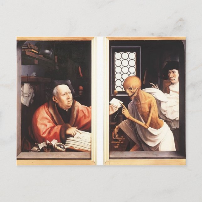 Death and the Miser by Jan Provoost Postcard (Front)