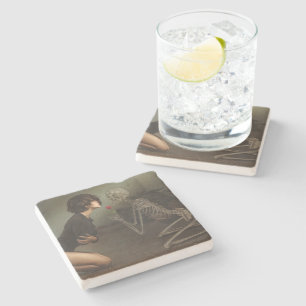 Death and the Young Woman Stone Coaster