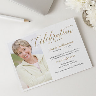 Death Anniversary Celebration of Life Photo Memory Invitation