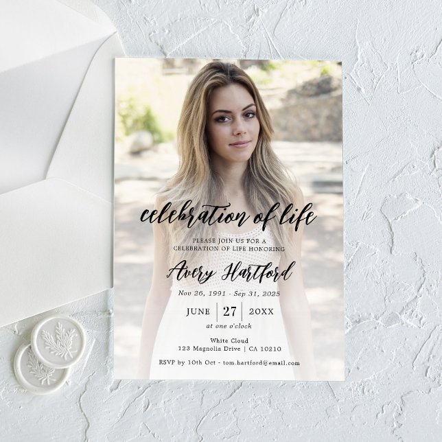 Death Anniversary Celebration of Life Photo Memory Invitation (Creator Uploaded)