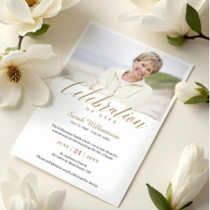 Death Anniversary Celebration of Life Photo Memory Invitation