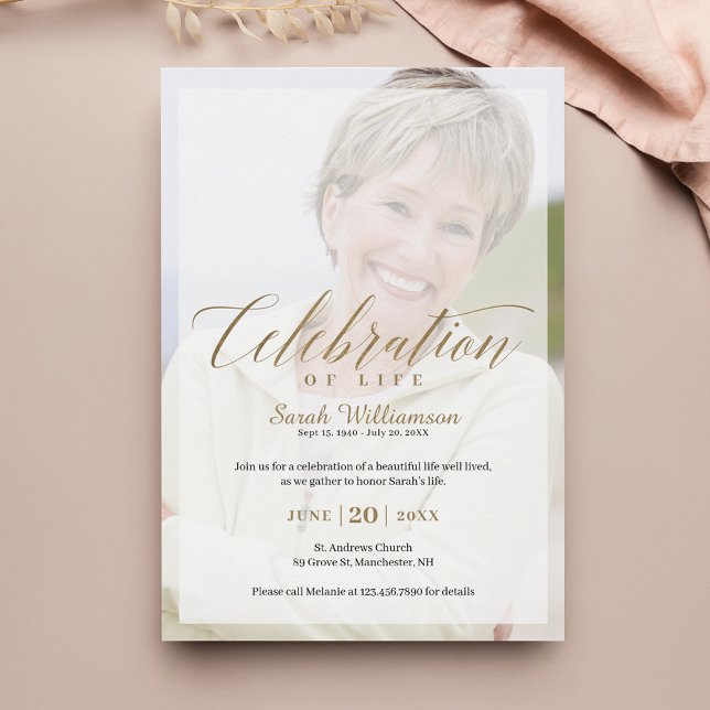 Death Anniversary Celebration of Life Photo Memory Invitation (Creator Uploaded)