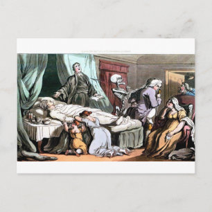 Death at the deathbed postcard