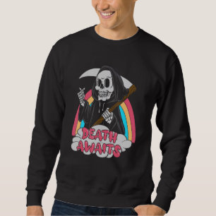 Death Awaits Pastel Goth Grim Reaper Death Emo Pun Sweatshirt