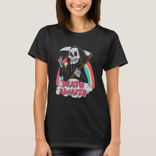 Death Awaits Pastel Goth Grim Reaper Death Emo Pun T-Shirt