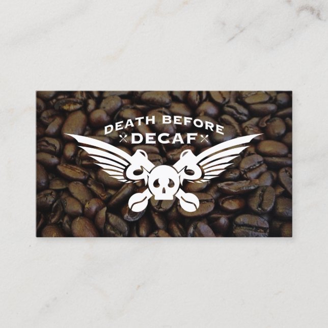 death before decaf coffee beans loyalty card (Front)