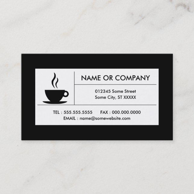 death before decaf coffee business card (Front)