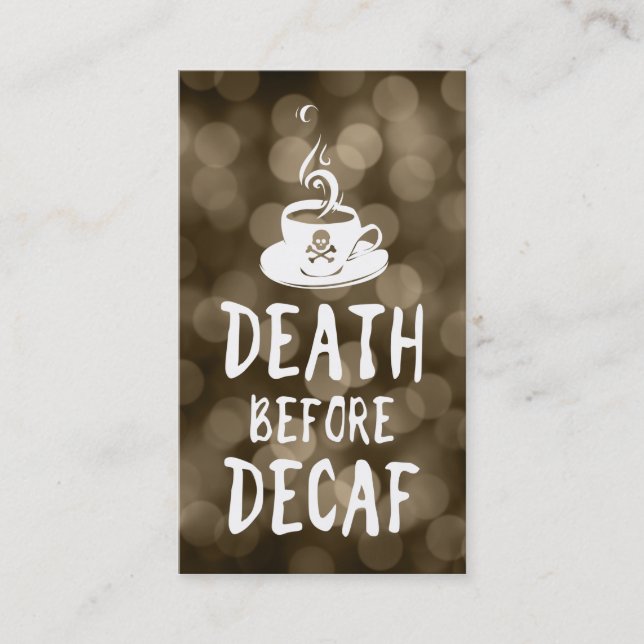 death before decaf coffee loyalty card (Front)