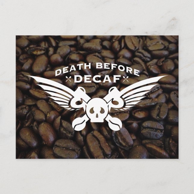 death before decaf postcard (Front)
