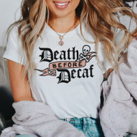 Death Before Decaf Skull Typography
