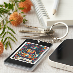 Death Before Decaf Tarot Card Collection Key Ring