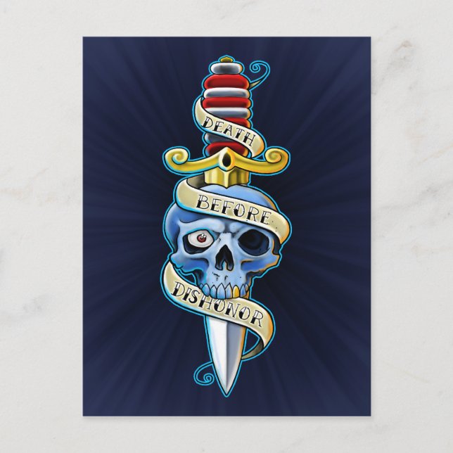 Death Before Dishonour Knife Design Postcard (Front)