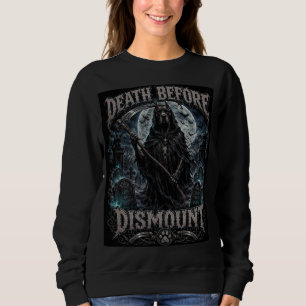 Death Before Dismount Great Dane Grim Reaper Biker Sweatshirt