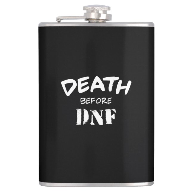 Death Before DNF Hip Flask (Front)