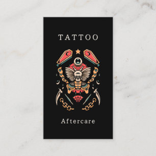 Death butterfly Tattoo Aftercare Instructions Business Card