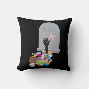 Death by Candy Halloween Design Cushion