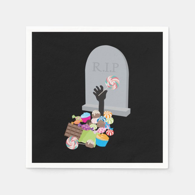 Death by Candy Halloween Design Napkin (Front)