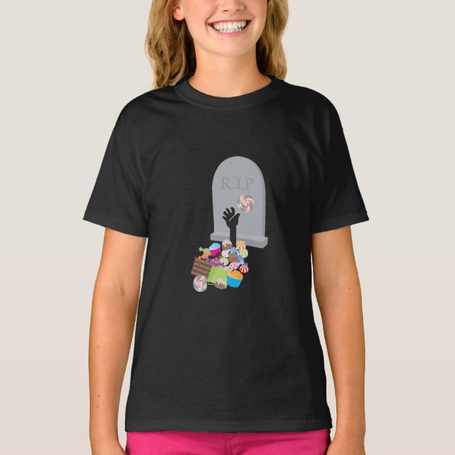 Death by Candy Halloween Design T-Shirt (Front)