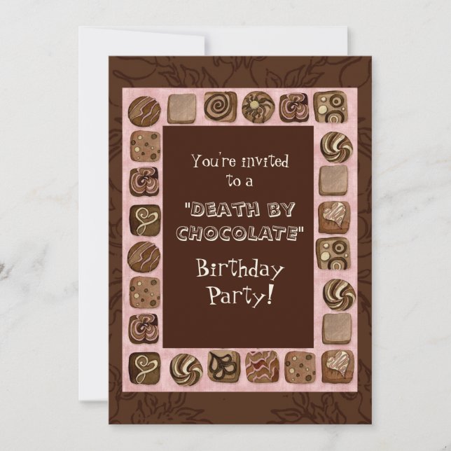 Death by Chocolate Birthday Party Invitation (Front)