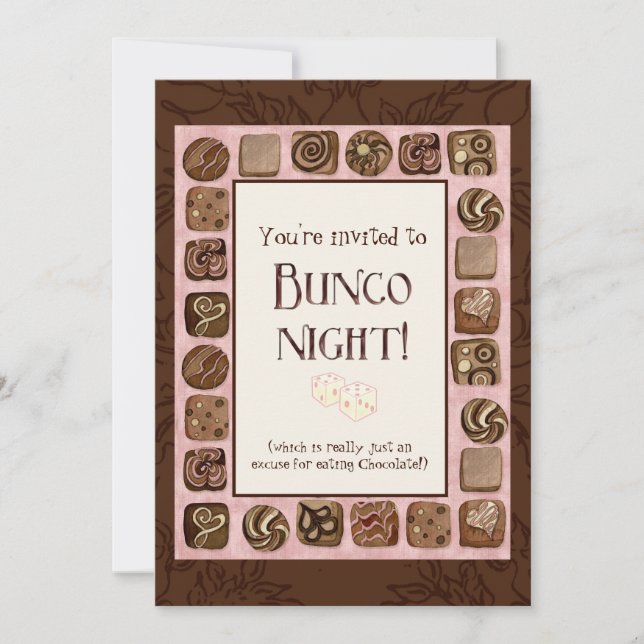 Death by Chocolate Bunco Party Invitation (Front)