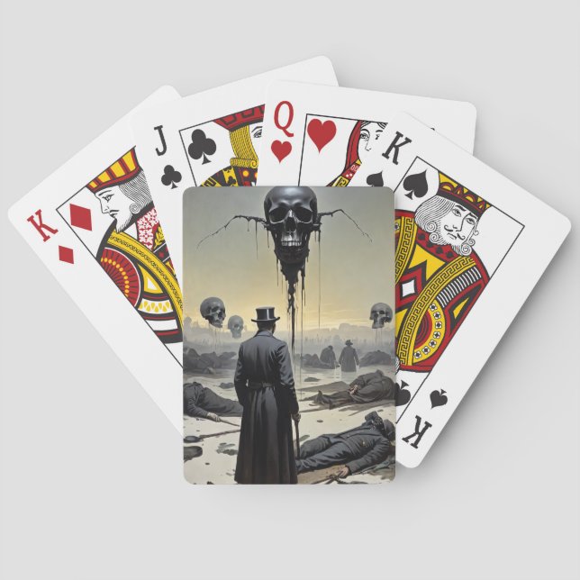 Death By Cholera German Postcard 1890 Playing Cards (Back)