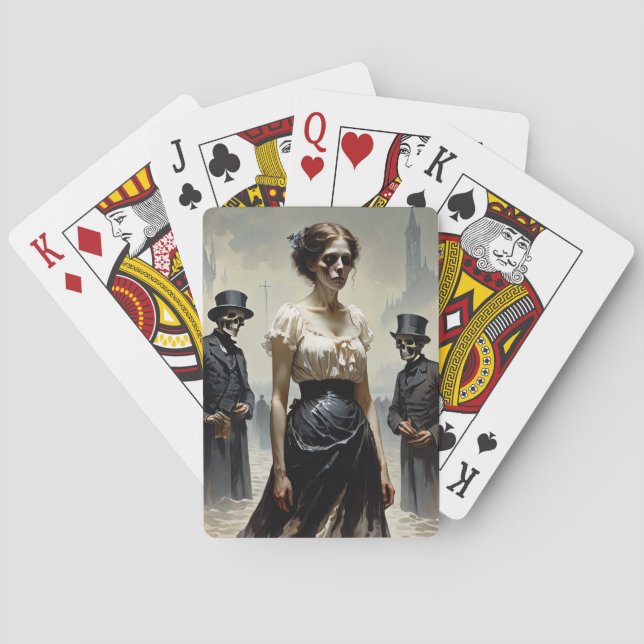 Death By Cholera German Postcard 1892 Playing Cards (Back)