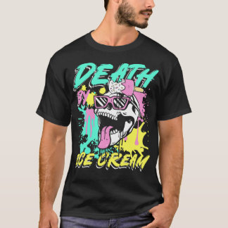 Death by ice cream cool summer skull T-Shirt
