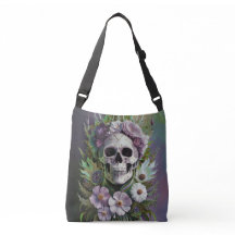Death by Lilac, Purple Flowers and Gothic Skull