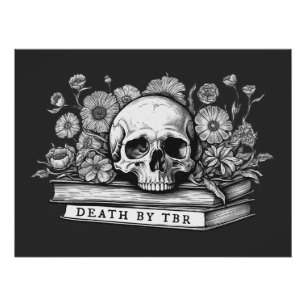 Death by tbr skull and books  poster