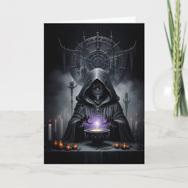 Death Casts a Spell Halloween Card (Front)