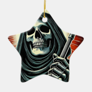death character illustration ceramic tree decoration