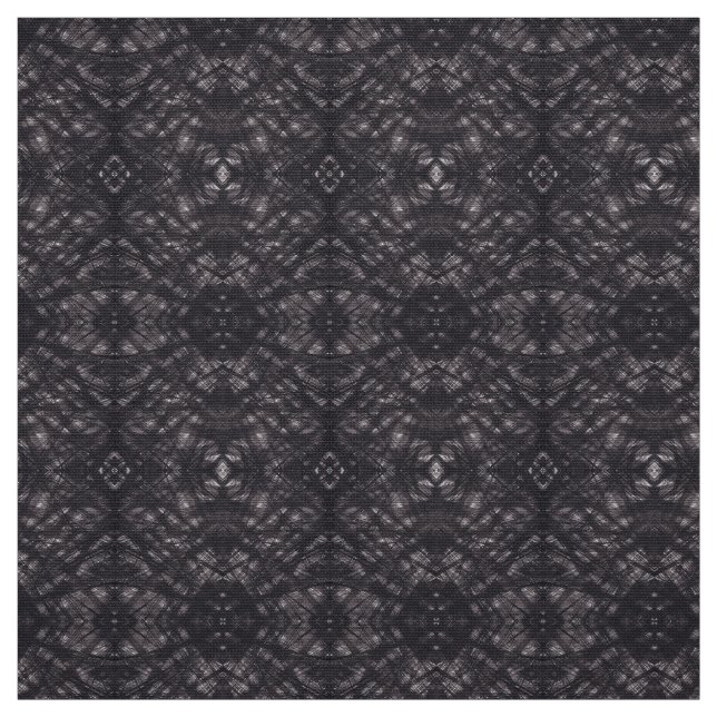 Death Dark Black Abstract Watercolor Art Fabric (Swatch)