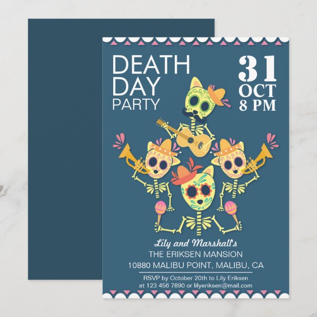 Death Day Halloween Party Invitation (Front/Back)