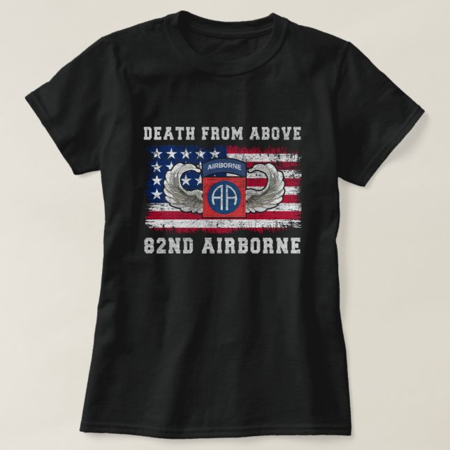 Death From Above 82nd Airborne Division Paratroope T-Shirt (Design Front)
