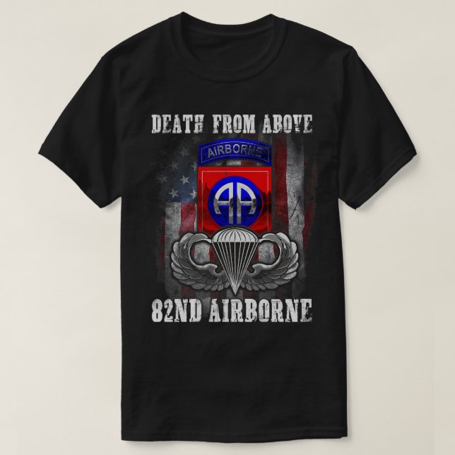 Death From Above 82nd Airborne Division Paratroope T-Shirt (Design Front)