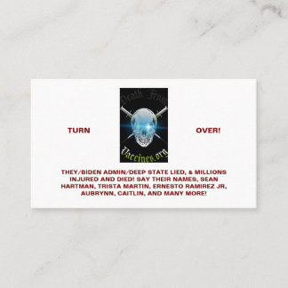 Death From Vaccines Standard Business Card