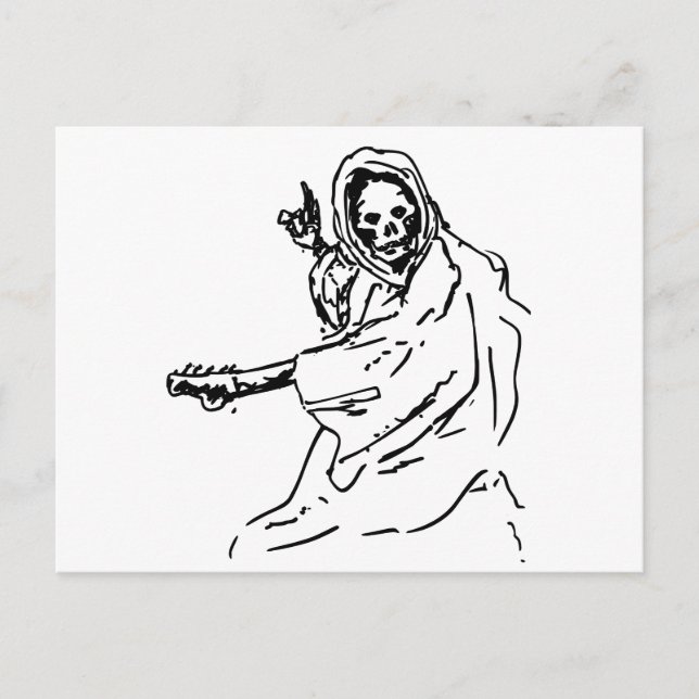 death guitar black postcard (Front)