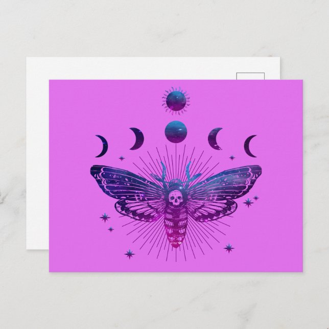 Death Head Moth Occult Postcard (Front/Back)