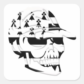 Death head of Brittany Square Sticker