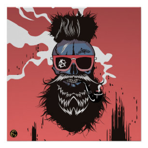 Death head punk hipster G-skulls shark skull Poster