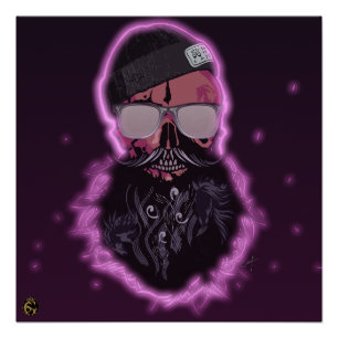 Death head punk hipster G-skulls skull lea Poster