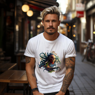 Death Head T-shirt with Tentacules-Roots