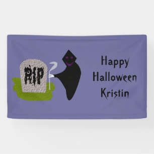 Death in the Cemetery Halloween Custom Banner